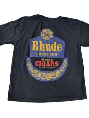 Rhude 'Grand Cru Vintage Black' Tee Size XS Black Unisex